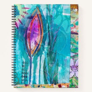 Mixed media Floral Notebook ノートブック