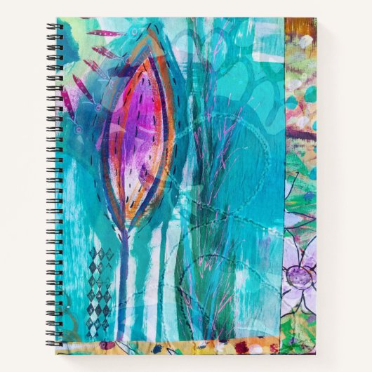 Mixed media Floral Notebook ノートブック (正面)