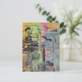 Mixed Media Retro Hobbies Woodworking Men ポストカード (スタンド正面)