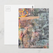 Mixed Media Retro Woodworking Collage ポストカード (正面/裏面)