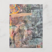 Mixed Media Retro Woodworking Collage ポストカード (正面)