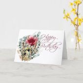Mixed Media Wildflower Birthday Card カード (黄色い花)