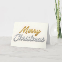 Mixed Metal Foil Script Merry Christmas シーズンカード