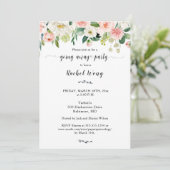 Mixed Peonies Moving Going 遠くにパーティー写真 招待状 (スタンド正面)