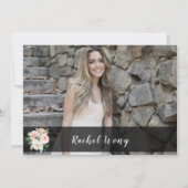 Mixed Peonies Moving Going 遠くにパーティー写真 招待状 (裏面)