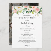 Mixed Peonies Moving Going 遠くにパーティー写真 招待状 (正面/裏面)