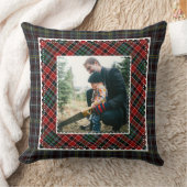 Mixed Plaid家族モダンの素朴写真 クッション (ブランケット)