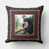 Mixed Plaid家族モダンの素朴写真 クッション (正面)