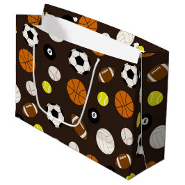 Mixed Sports tiledテーマのパターン抱き枕 ラージペーパーバッグ