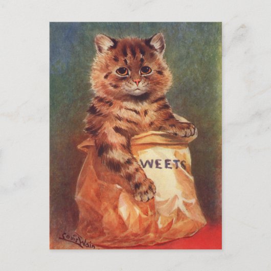 Mixed Sweets Cat by Louis Wain ポストカード (正面)