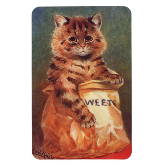 Mixed Sweets Cat by Louis Wain マグネット (縦)
