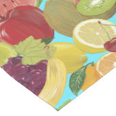 Mixed Tropical Fruit Illustration Pattern ショートテーブルランナー (コーナー)