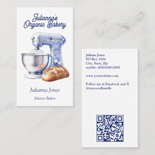 Mixer Bread Bakery Pastry Chef 名刺 (正面/裏面)