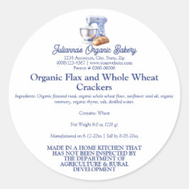 Mixer Bread Bakery Pastry Chef Food Product Label ラウンドシール