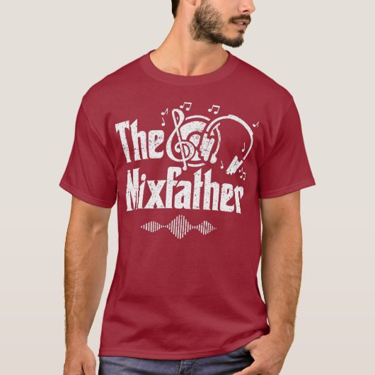 Mixfather DJサウンドミキサーディスクジョッキー Tシャツ (正面)