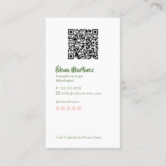 Mixologist Branding | Cocktail-Inspired Mobile Bar 名刺 (裏面)