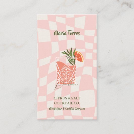 Mixologist Branding | Cocktail-Inspired Mobile Bar 名刺 (正面)