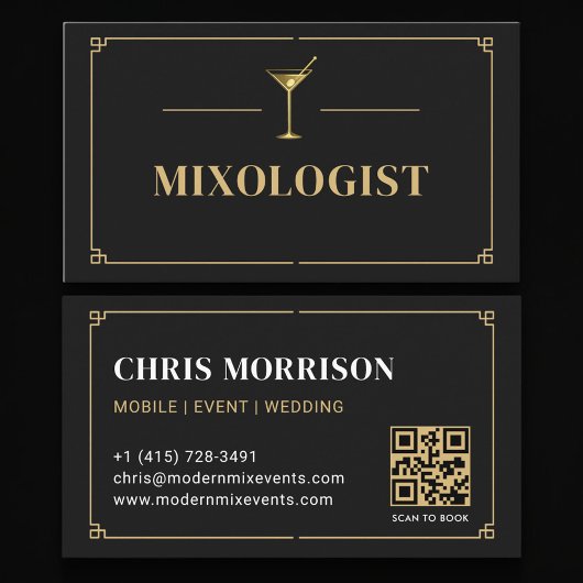 Mixologist QR Code Professional 名刺