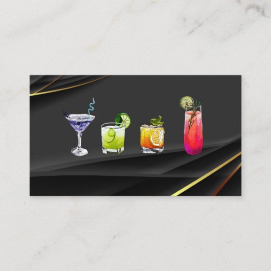 Mixologyロゴ | Mixed Drinksアイコン 名刺 (正面)