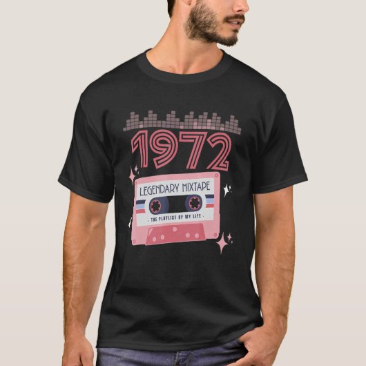 Mixtapeヴィンテージ誕生日1972カセットテープレトロ Tシャツ (正面)