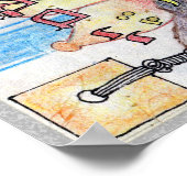 Mizrach to "East"ヘブライ語、祈りの言葉の方向 ポスター (角)