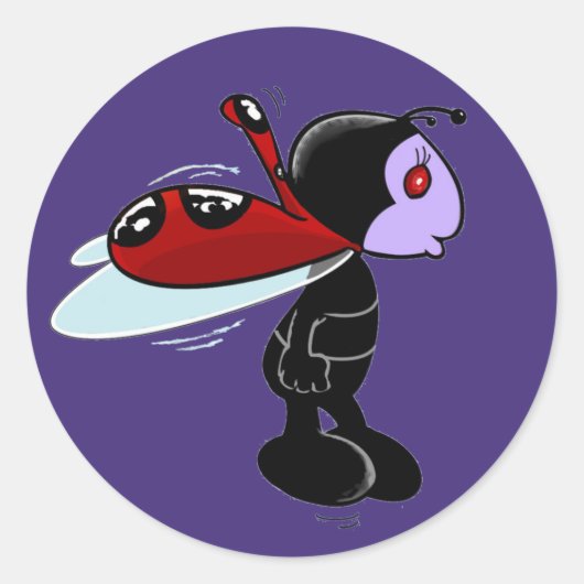 Mizz Ladybug クラシックRoundステッカー ラウンドシール (正面)