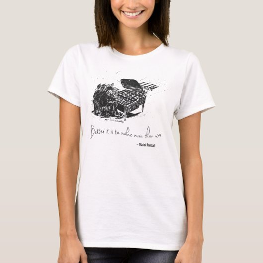 MJのTシャツ-作ること音楽をですよりよい(白い) Tシャツ (正面)