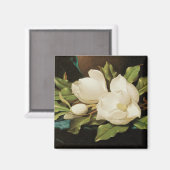 MJ Headeによる青いビロードの布の巨大なマグノリア マグネット (正面/裏面)