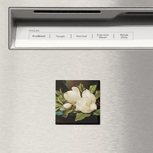 MJ Headeによる青いビロードの布の巨大なマグノリア マグネット (インサイチュ (食洗機))