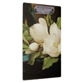 MJ Headeによる青いベルベットの布の上の巨大なマグノリアス クリップボード (右)