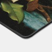 MJ Headeによる青いベルベットの布の上の巨大なマグノリアス デスクマット (コーナー)