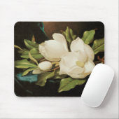 MJ Headeによる青いベルベットの布の上の巨大なマグノリアス マウスパッド (マウス)