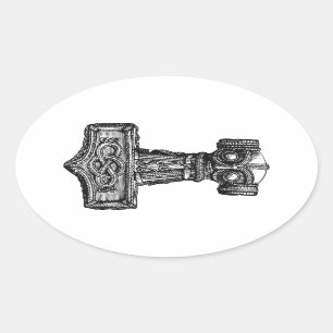 Mjolnir: トールのハンマー 楕円形シール