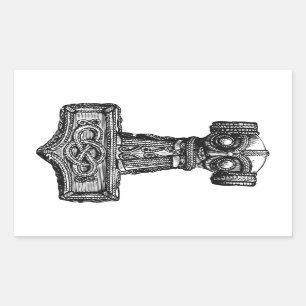 Mjolnir: トールのハンマー 長方形シール