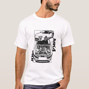 MK4 Legend - 2JZテクニカルエンジンアート Tシャツ
