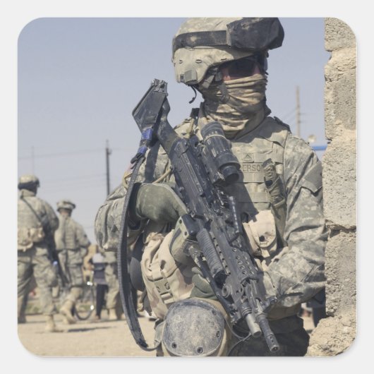 MK-48で武装した兵士 スクエアシール (正面)