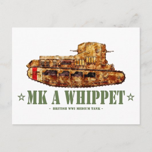 MK A Whipet World War One British Medium Tank WWI ポストカード (正面)