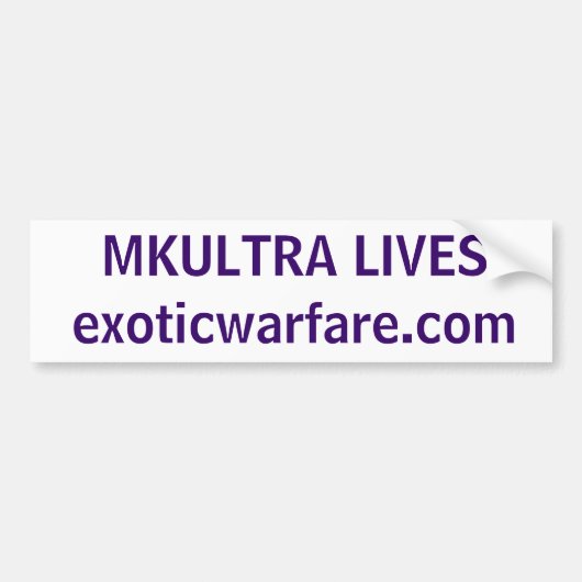 MKULTRAの生命! exoticwarfare.com バンパーステッカー (正面)