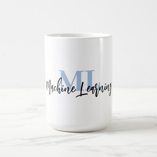 ML愛好家&テクノロジー愛好家のための - ミスティブルーML コーヒーマグカップ (中央)
