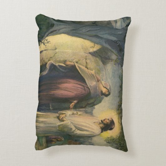 ML Greerによる『復活のキリスト』墓の前で アクセントクッション (裏面(縦))