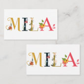 MLAファーストネーム刺繍エレガント済 名刺 (正面/裏面)