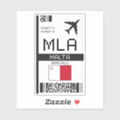 MLAマルタボーディングパス – 空港旅行 シール (シート)