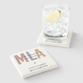 MLA医パーソナライズされた師助手 ストーンコースター (横)