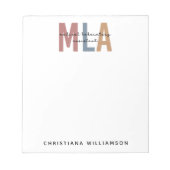 MLA医パーソナライズされた師助手 ノートパッド (正面)