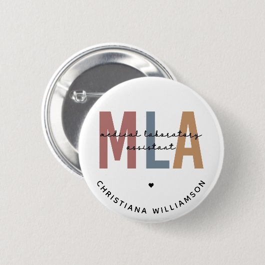 MLA医パーソナライズされた師助手 缶バッジ (正面&裏面)