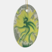 Mlara著芸術作品との装飾用のHibiscu セラミックオーナメント (右)