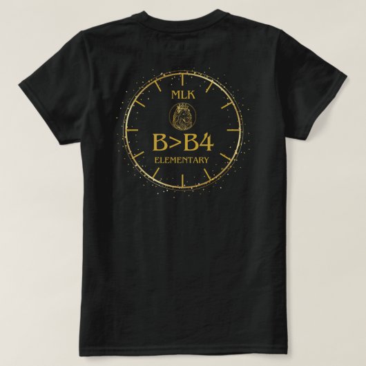 "MLK B>B4 – 女子感動的ティー" Tシャツ (デザイン裏面)