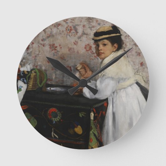 MlleのHortense Valpin�onエドガー・ドガ|のポートレート ラウンド壁時計 (正面)