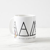 MLM-のantimlmのマグに対するアメリカ人 コーヒーマグカップ (正面左)