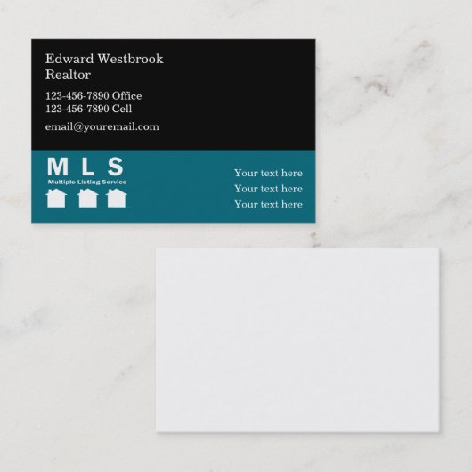 MLSエージェントエージェ実在ントエステートテーマ 名刺 (正面/裏面)